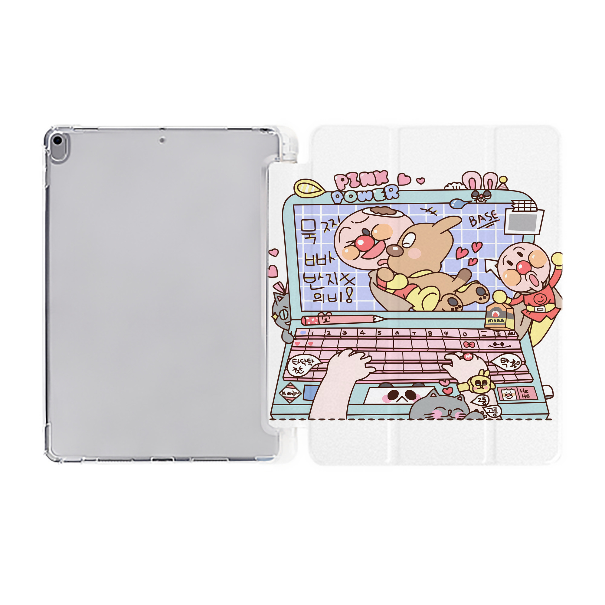 （画像用） アンパンマン Anpanman IPad ケース ペン収納付き 三つ折りスタンド PUレザー×シリコン 対応機種9.5/10.5/10.9インチ